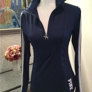 PINK Quarter-Zip With Puppy Zipper